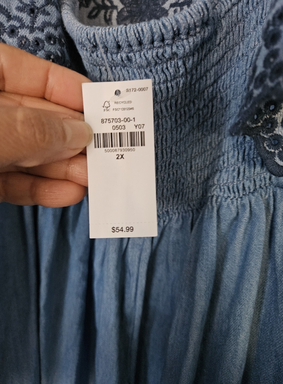 Old Navy Fit & Flare Flutter-Sleeve Tie-Back Chambray Midi Dress for Women NWT - Picture 4 of 8